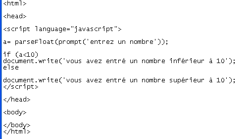 condition sinon